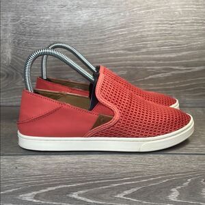 Olukai Pehuea Slip On Coral Women’s Sz 6.5 Mesh Collapsible Heel Sneakers